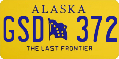 AK license plate GSD372