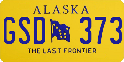 AK license plate GSD373