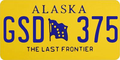 AK license plate GSD375