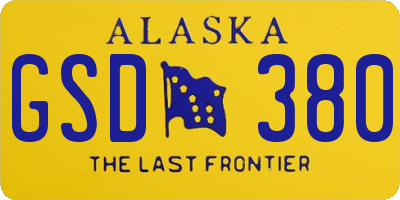 AK license plate GSD380