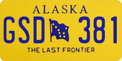 AK license plate GSD381