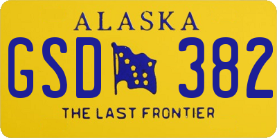 AK license plate GSD382