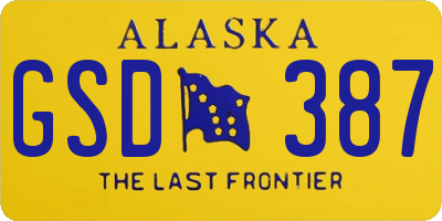 AK license plate GSD387