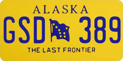 AK license plate GSD389