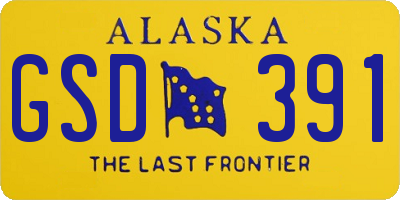 AK license plate GSD391