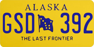 AK license plate GSD392
