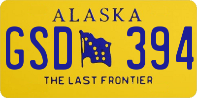AK license plate GSD394