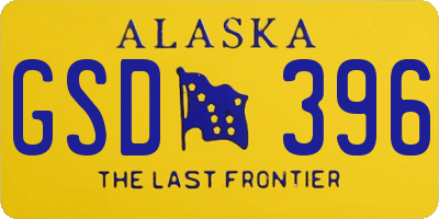 AK license plate GSD396