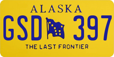 AK license plate GSD397