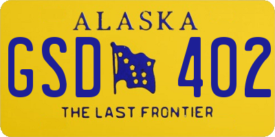 AK license plate GSD402