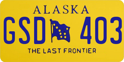 AK license plate GSD403