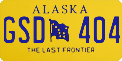 AK license plate GSD404