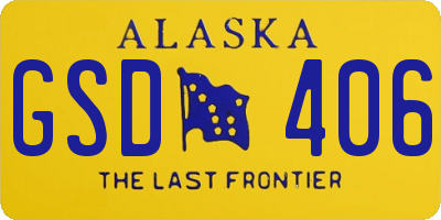 AK license plate GSD406