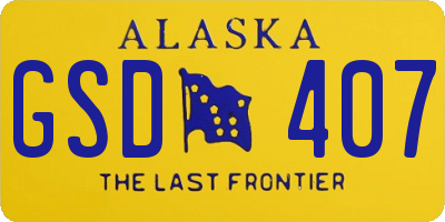 AK license plate GSD407