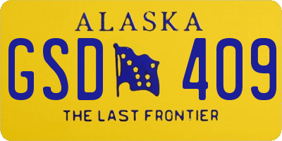 AK license plate GSD409