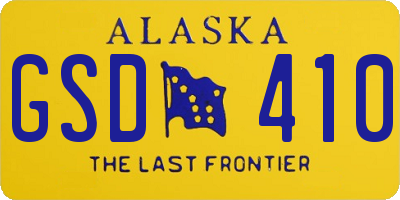 AK license plate GSD410