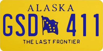 AK license plate GSD411