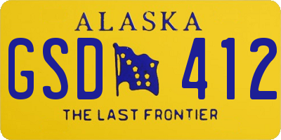 AK license plate GSD412