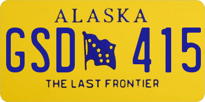 AK license plate GSD415