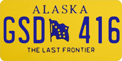 AK license plate GSD416