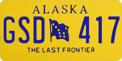 AK license plate GSD417