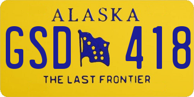 AK license plate GSD418