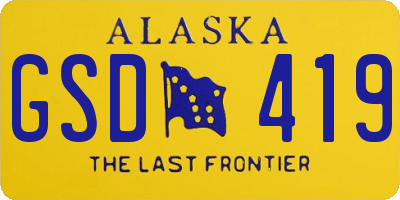 AK license plate GSD419