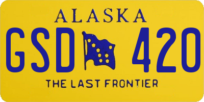 AK license plate GSD420