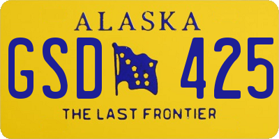 AK license plate GSD425