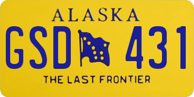 AK license plate GSD431