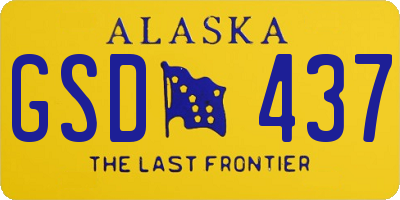 AK license plate GSD437