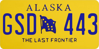 AK license plate GSD443