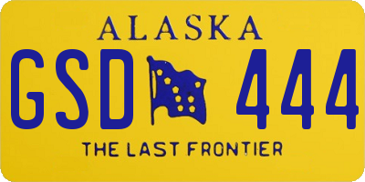 AK license plate GSD444