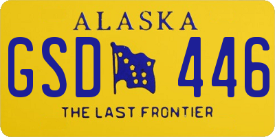 AK license plate GSD446