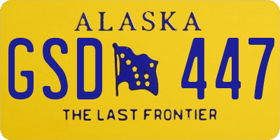 AK license plate GSD447