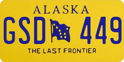 AK license plate GSD449