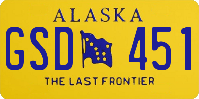 AK license plate GSD451