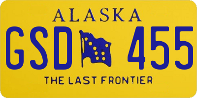 AK license plate GSD455