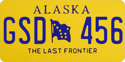 AK license plate GSD456