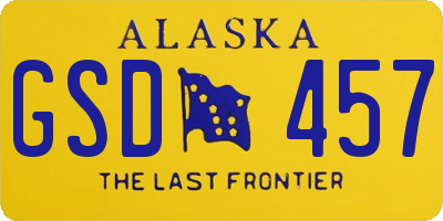 AK license plate GSD457