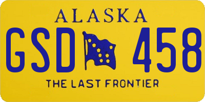 AK license plate GSD458