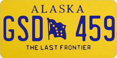 AK license plate GSD459