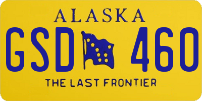 AK license plate GSD460