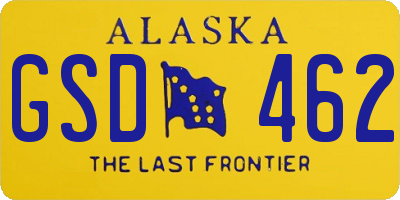 AK license plate GSD462