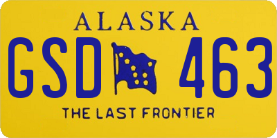 AK license plate GSD463