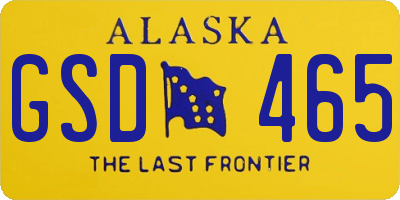 AK license plate GSD465