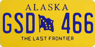 AK license plate GSD466