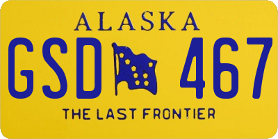 AK license plate GSD467