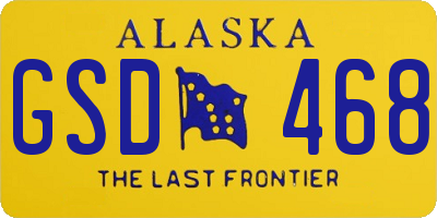 AK license plate GSD468