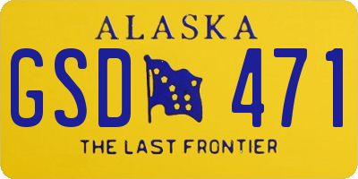 AK license plate GSD471